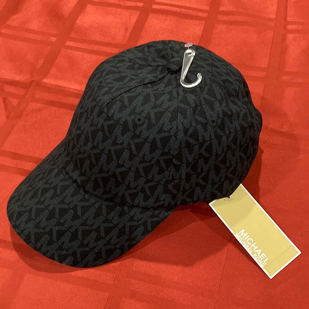Michael Kors Women Hat Black MK logo One Size